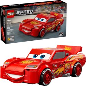 LEGO Speed Champions Lightning McQueen Toy – Disney Pixar Cars Building Blocks for Kids, Boys & Girls, Ages 9+ – Pretend Play Race Car & Bedroom Shelf Display – 77255